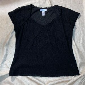 BLACK LACE TOP